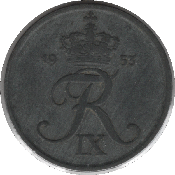 1953 Denmark 5 Øre Coin (KM# 843 Schn# 57)