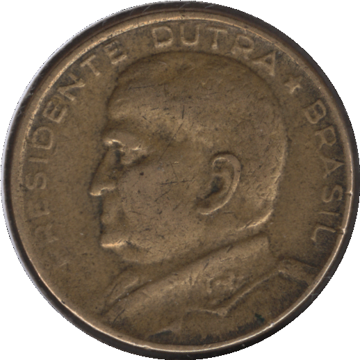 '1948 Brazil 50 Centavos Coin Die Break Through ''0'' in Denom (KM# 563 Schn# 68)'