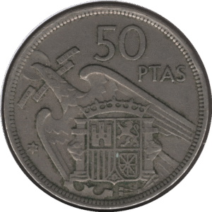 1957 (58) Spain 50 Pesetas Coin (KM# 788 Schn# 36)