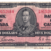 1937 2 Dollars Bank of Canada K/B Prefix