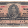 1937 2 Dollars The Bank of Canada D/R Prefix