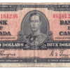 1937 2 Dollars The Bank of Canada D/R Prefix
