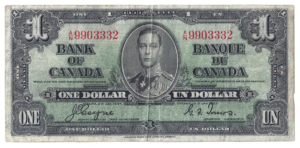 1937 1 Dollar The Bank of Canada A/N Prefix