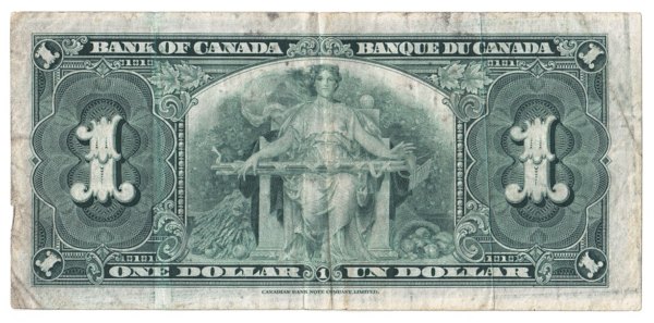 1937 1 Dollar The Bank of Canada A/N Prefix
