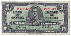 1937 1 Dollar The Bank of Canada D/M Prefix
