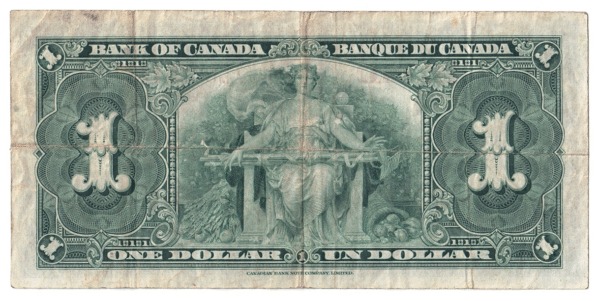1937 1 Dollar The Bank of Canada D/M Prefix