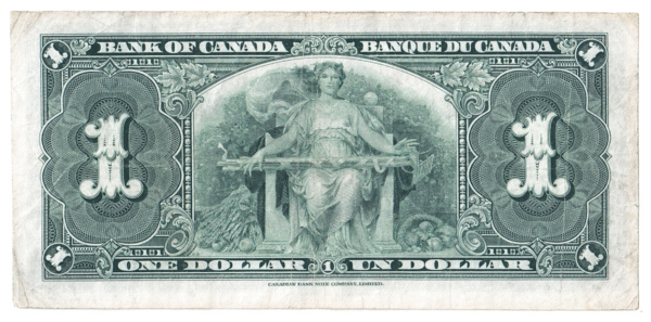 1937 1 Dollar The Bank of Canada R/N Prefix