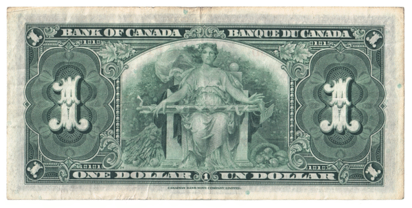1937 1 Dollar The Bank of Canada B/L Prefix