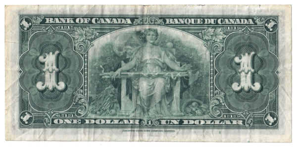 1937 1 Dollar The Bank of Canada B/N Prefix