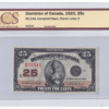 BCS Graded VF 30 1923 Canada 25 Cents Banknote