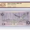 BCS Graded UNC 63 1989 Canada 10 Dollars Banknote