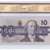 BCS Graded UNC 63 1989 Canada 10 Dollars Banknote