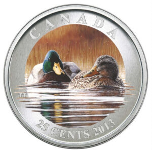 2013 25 Cents Copper-nickel Coin - Ducks of Canada: Mallard