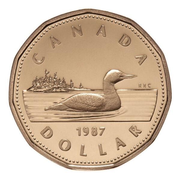 RCM 1987 1 Dollar Bronze Coin - Loon