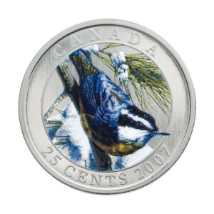 RCM 2007 25 Cents Steel Coin - Birds of Canada: Red-Breasted Nuthatch