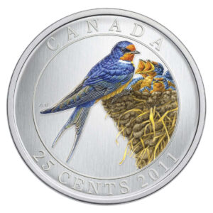 RCM 2011 25 Cents Steel Coin - Birds of Canada: Barn Swallow