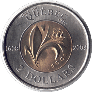 2008 Canada Quebec City Toonie (Ch#RC-385 Schön#771)