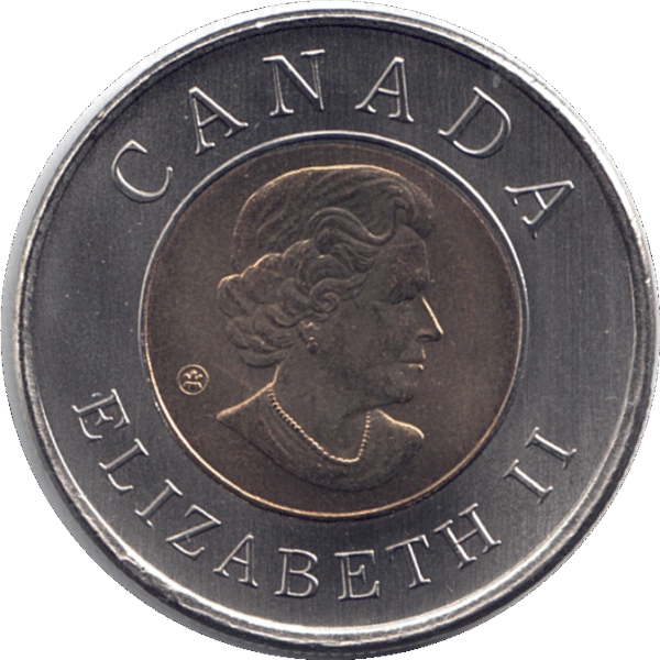 2008 Canada Quebec City Toonie (Ch#RC-385 Schön#771)