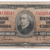 1937 100 Dollars Canada B/J Prefix
