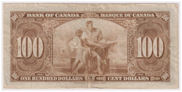 1937 100 Dollars Canada B/J Prefix