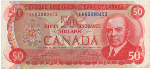 1975 EF 50 Dollars Canada EHK Prefix Crow/Bouey