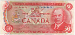 1975 EF 50 Dollars Canada EHG Prefix Crow/Bouey