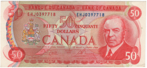 1975 EF 50 Dollars Canada EHJ Prefix Crow/Bouey
