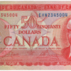 1975 Canada 2X Consecutive 50 Dollars EHN Prefix Crow/Bouey Unc