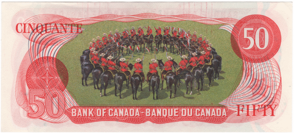 1975 Canada 2X Consecutive 50 Dollars EHN Prefix Crow/Bouey Unc