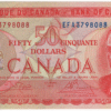1975 Canada 50 Dollars EFA Prefix Crow/Bouey UNC