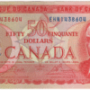 1975 Canada 50 Dollars EHN Prefix Crow/Bouey UNC