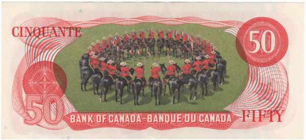 1975 Canada 50 Dollars EHL Prefix Crow/Bouey UNC