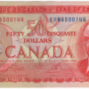 1975 Canada 50 Dollars EHN Prefix Crow/Bouey UNC