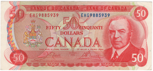 1975 EF 50 Dollars Canada EHG Prefix