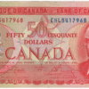 1975 Canada 50 Dollars EHL Prefix Crow/Bouey AU