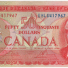 1975 Canada 50 Dollars EHL Prefix Crow/Bouey UNC