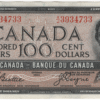 1954 Canada 100 Dollars A/J Prefix Beattie/Coyne AU
