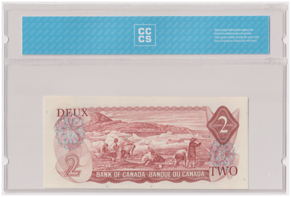 CCCS Graded UNC 65 1974 Canada 2 Dollars Banknote 4 Digit Radar