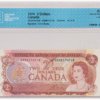 CCCS Graded AU 50 1974 Canada 2 Dollars Banknote 4 Digit Radar