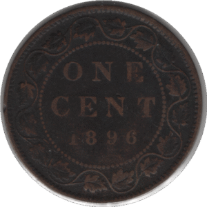 1896 Canada 1 Cent Coin (KM#7 Schön#5)