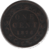 1876H Canada 1 Cent Coin Broken Obverse Letters (KM#7 Schön#5)