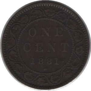 1881H OBV 1a Canada 1 Cent Coin (KM#7 Schön#5)