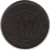 1881H Obv. 1a/1 Canada 1 Cent Coin (KM#7 Schön#5)