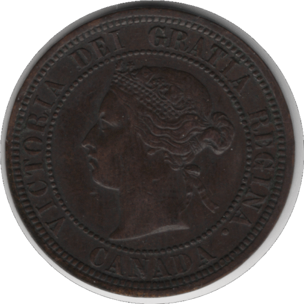 1881H Obv. 1a/1 Canada 1 Cent Coin (KM#7 Schön#5)