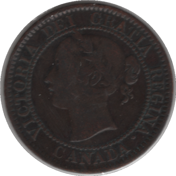 1859 Narrow 9 Canada 1 Cent Coin (KM#1 Kahnt/Schön#1)