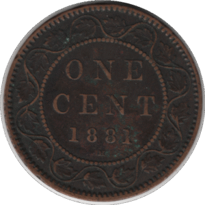 '1881H Canada 1 Cent Coin Double Punch ''N'' (KM#7 Schön#5)'