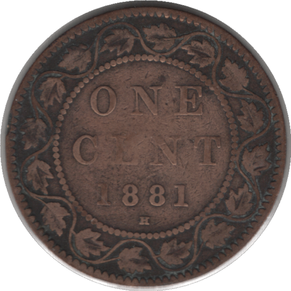 1881H Obv. 1a Canada 1 Cent Coin (KM#7 Schön#5)