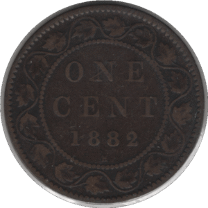 1882H Obv. 2 Canada 1 Cent Coin (KM#7 Schön#5)