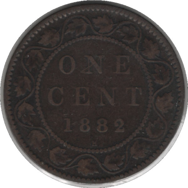 1882H Obv. 2 Canada 1 Cent Coin (KM#7 Schön#5)