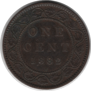 1882H Obv. 2 Canada 1 Cent Coin (KM#7 Schön#5)